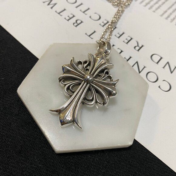 NWT Chrome Hearts Cross Silver Necklace - Picture 3 of 5